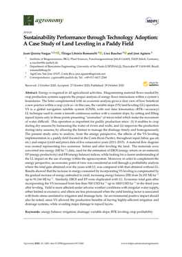 Sustainability Performance Through Technology Adoption: a Case Study of Land Leveling in a Paddy Field