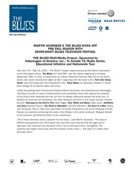 Martin Scorsese's the Blues Kicks Off Pbs Fall Season