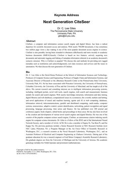 Next Generation Citeseer