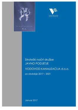 Strateški Načrt Družbe Javno Podjetje VODOVOD-KANALIZACIJA