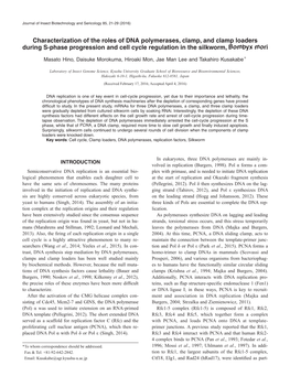 Characterization of the Roles of DNA Polymerases, Clamp, and Clamp Loaders During S-Phase Progression and Cell Cycle Regulation in the Silkworm, Bombyx Mori