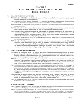 Chapter 7 Construction Contract Administration Design-Bid-Build