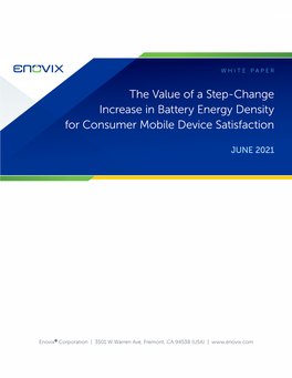 The Value of a Step-Change Increase in Battery Energy Density for Consumer Mobile Device Satisfaction