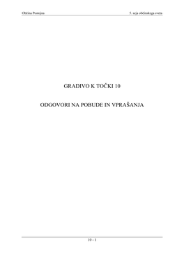 Gradivo K Točki 10 Odgovori Na Pobude In