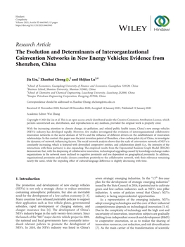 The Evolution and Determinants of Interorganizational Coinvention Networks in New Energy Vehicles: Evidence from Shenzhen, China