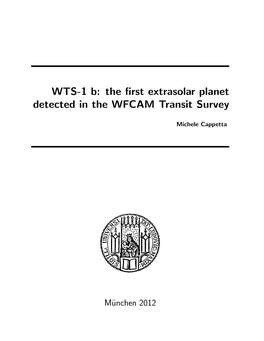 WTS-1 B: the ﬁrst Extrasolar Planet Detected in the WFCAM Transit Survey