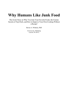 Why Humans Like Junk Food