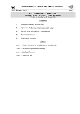 PROJECT DESIGN DOCUMENT FORM (CDM PDD) - Version 03.1
