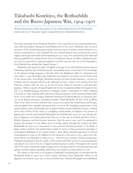 Takahashi Korekiyo, the Rothschilds and the Russo-Japanese War, 1904–1907