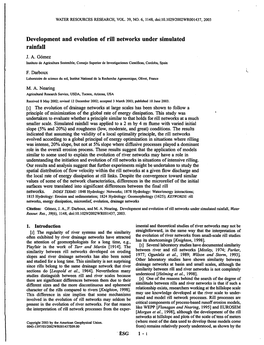 Development and Evolution of Rill Networks Under Simulated Rainfall