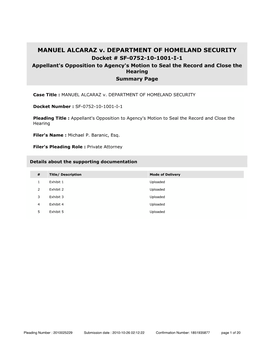 MANUEL ALCARAZ V. DEPARTMENT of HOMELAND SECURITY