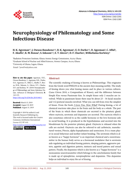 Neurophysiology of Philematology and Some Infectious Disease