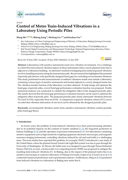 Control of Metro Train-Induced Vibrations in a Laboratory Using Periodic Piles