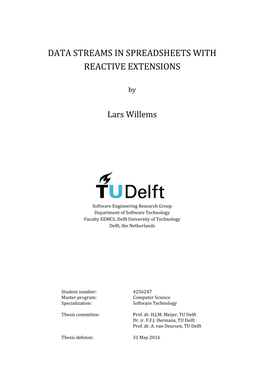Data Streams in Spreadsheets with Reactive Extensions