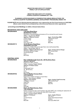 1 A) Involving Listed Buildings Or Within a Conservation Area