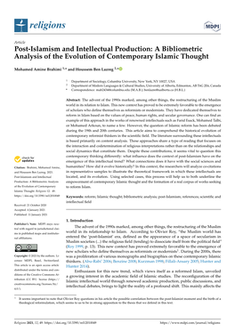 A Bibliometric Analysis of the Evolution of Contemporary Islamic Thought