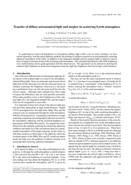 Transfer of Diffuse Astronomical Light and Airglow in Scattering Earth Atmosphere