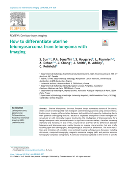 How to Differentiate Uterine Leiomyosarcoma from Leiomyoma