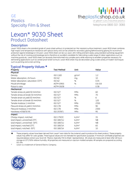 Lexan 9030 Polycarbonate