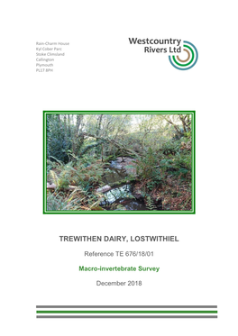 Trewithen Dairy Aquatic Macro-Invertebrate Report