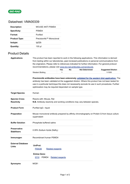 Datasheet: VMA00339 Product Details