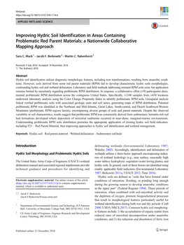 Improving Hydric Soil Identification in Areas Containing Problematic Red Parent Materials: a Nationwide Collaborative Mapping Approach