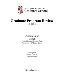 Graduate Program Review 2012-2013