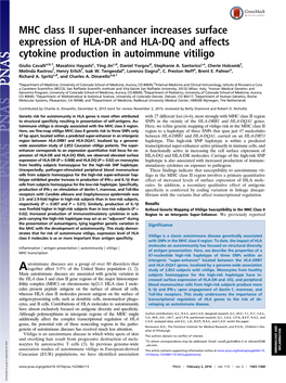 MHC Class II Super-Enhancer Increases Surface Expression of HLA-DR and HLA-DQ and Affects Cytokine Production in Autoimmune Vitiligo