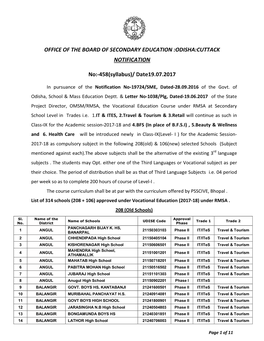 ODISHA:CUTTACK NOTIFICATION No