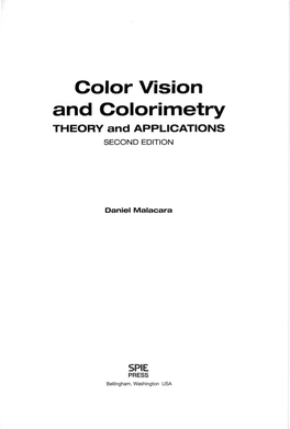 Color Vision and Colorimetry THEORY and APPLICATIONS SECOND EDITION