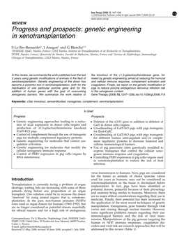 Progress and Prospects: Genetic Engineering in Xenotransplantation