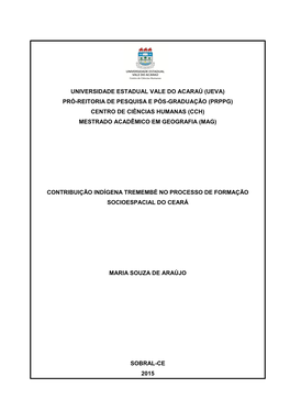 Contribuição Indígena Tremembé No Processo De Formação