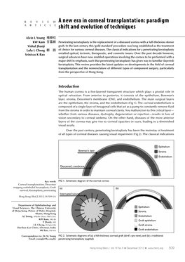 A New Era in Corneal Transplantation: Paradigm Shift and Evolution Of