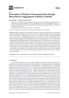 Generation of Polymer Nanocomposites Through Shear-Driven Aggregation of Binary Colloids