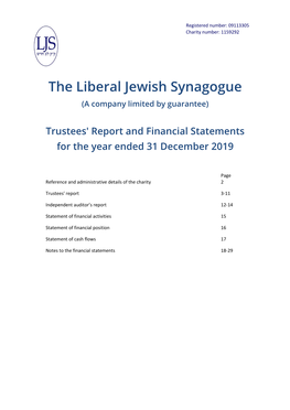 The Liberal Jewish Synagogue (A Company Limited by Guarantee)