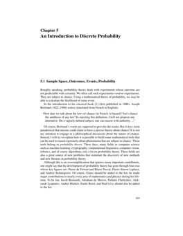 An Introduction to Discrete Probability