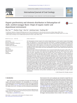 Organic Geochemistry and Elements Distribution in Dahuangshan Oil Shale, Southern Junggar Basin: Origin of Organic Matter and Depositional Environment