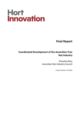 Final Report Coordinated Development of the Australian Tree Nut Industry
