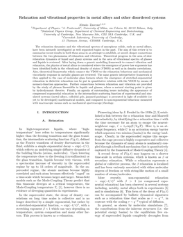 Relaxation and Vibrational Properties in Metal Alloys and Other Disordered Systems