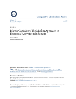 Islamic Capitalism: the Muslim Approach to Economic Activities In