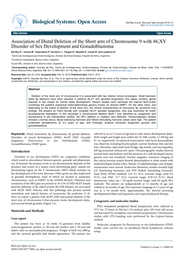 Association of Distal Deletion of the Short Arm of Chromosome 9 with 46