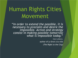 Human Rights Cities Movement