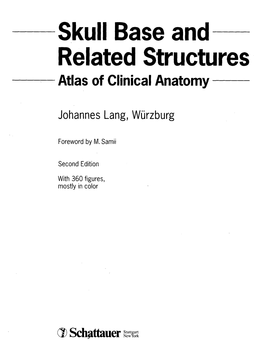 Skull Base And— Related Structures Atlas of Clinical Anatomy