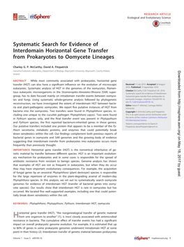 Systematic Search for Evidence of Interdomain Horizontal Gene Transfer from Prokaryotes to Oomycete Lineages