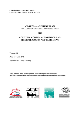 Core Management Plan For