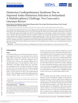 Hantavirus Cardiopulmonary Syndrome Due to Imported Andes