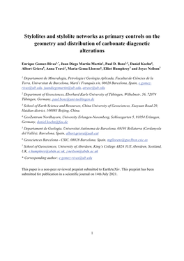 Stylolites and Stylolite Networks As Primary Controls on the Geometry and Distribution of Carbonate Diagenetic Alterations