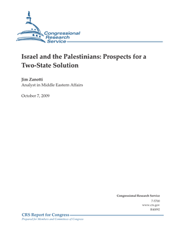 Israel and the Palestinians: Prospects for a Two-State Solution