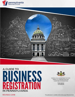 Guide to Business Registration in Pennsylvania I