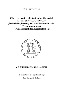 Characterization of Intestinal Antibacterial Factors of Triatoma Infestans (Reduviidae, Insecta) and Their Interaction with Tryp